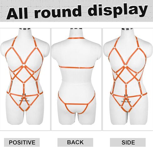 Women Strappy Full Body Harness Lingerie Garter Belt Set Plus Size Waist Hollow Crop Tops Bra Punk Gothic Festival Wear in Kuwait