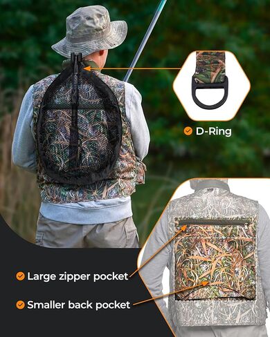 سترة صيد السمك فوكسيلي بجيوب للرجال والنساء، سترة صيد مموهة in Kuwait