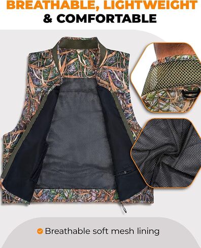 سترة صيد السمك فوكسيلي بجيوب للرجال والنساء، سترة صيد مموهة in Kuwait