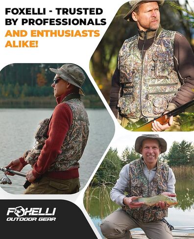 سترة صيد السمك فوكسيلي بجيوب للرجال والنساء، سترة صيد مموهة in Kuwait