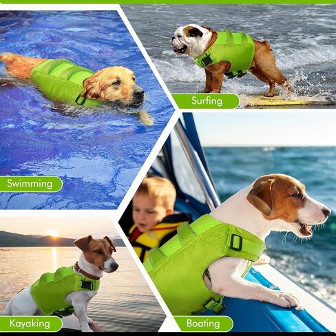 IECOii Small Dog Life Jacket,Small Dog Life Vest for Swimming Boating,Ripstop Dog Float Coat with Double Rescue Handle, Adjustable Dog Lifesaver Vest with Superior Buoyancy for Pool,Bright Red,S in Saudi Arabia