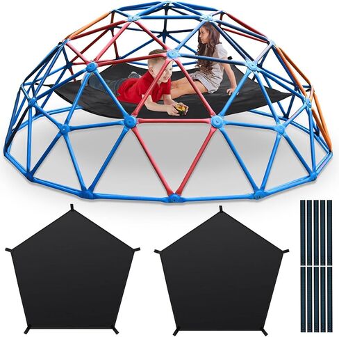 أرجوحة على شكل قبة متسلق مكونة من قطعتين ملحق خارجي لقبة التسلق للعب بمظلة بطول 10 أقدام وملعب للأطفال مع حمل محمل بوزن 300 رطل (الأرجوحة فقط) in Kuwait