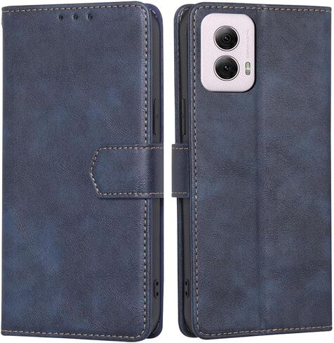 جراب محفظة لهاتف Motorola Moto G Power 5G 2024، جراب قابل للطي من جلد البولي يوريثان مع حامل بطاقة RFID ومسند مضاد للصدمات لهاتف Motorola Moto G Power 5G 2024 جراب 6.7 بوصة (أزرق) in Kuwait