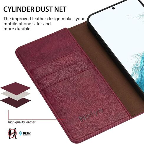 for Samsung Galaxy S22 Wallet Case with [RFID Blocking] Card Slot Stand Strong Magnetic Flip Fold Leather Protective Phone Case for Samsung Galaxy S22 Case Wallet(6.1 inch-Brown) in Kuwait