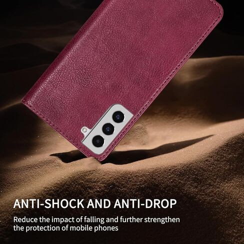 for Samsung Galaxy S22 Wallet Case with [RFID Blocking] Card Slot Stand Strong Magnetic Flip Fold Leather Protective Phone Case for Samsung Galaxy S22 Case Wallet(6.1 inch-Brown) in Kuwait