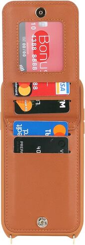 iPhone 12/12 pro Case with Card Holder for Women, iPhone 12/12 pro Phone Case Wallet with Strap Credit Card Slots Crossbody with Kickstand Zipper Shockproof Case for iPhone12/12pro - Black in Kuwait