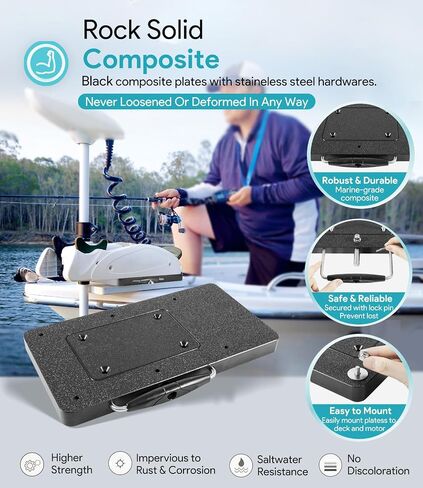 For Minn Kota 1854021 MKA-21 Composite Quick Release Bracket for Ulterra, Terrova, PowerDrive, PowerDrive V2 Pontoon, Deckhand 40 Trolling Motors in Saudi Arabia