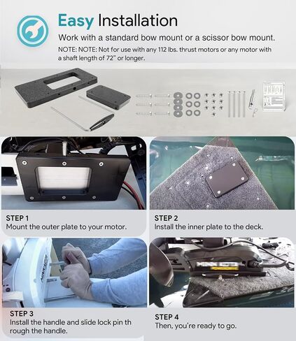 For Minn Kota 1854021 MKA-21 Composite Quick Release Bracket for Ulterra, Terrova, PowerDrive, PowerDrive V2 Pontoon, Deckhand 40 Trolling Motors in Saudi Arabia