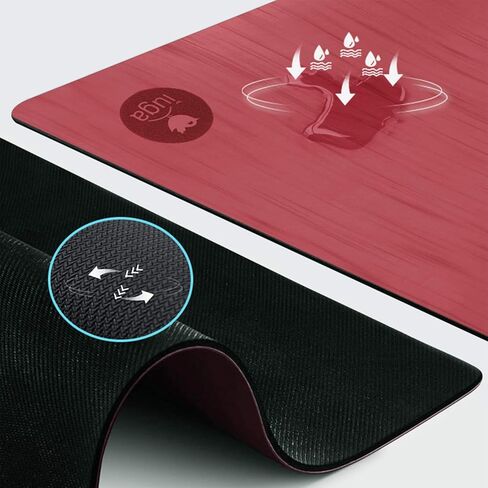 IUGA Pro Yoga Mat Non Slip Hot Yoga Mat Anti-tear Exercise Mat Eco Friendly Yoga Mats with SGS Certified Material Free Carrying Strap Included in Saudi Arabia
