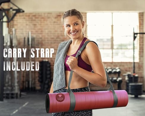 IUGA Pro Yoga Mat Non Slip Hot Yoga Mat Anti-tear Exercise Mat Eco Friendly Yoga Mats with SGS Certified Material Free Carrying Strap Included in Saudi Arabia
