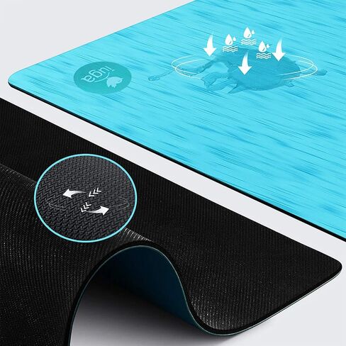 IUGA Pro Yoga Mat Non Slip Hot Yoga Mat Anti-tear Exercise Mat Eco Friendly Yoga Mats with SGS Certified Material Free Carrying Strap Included in Saudi Arabia