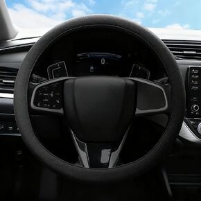 Car Steering Wheel Cover, Non-Slip Silicone Material, Universal Interior Accessories Soft Steering Wheel Cover for Women & Men, Suitable for Most Cars (Black) in Kuwait