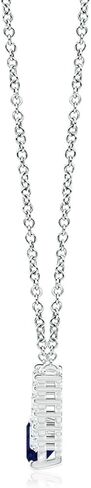 Angara Natural East-West Oval Sapphire Curved Bar Necklace with Diamonds in 14K Solid Gold/Platinum / 18K Solid Gold for Women | September Birthstone, Birthday, Anniversary Jewelry Gift for Women in Saudi Arabia