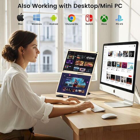 Fagomfer Kwumsy L3 Portable Monitor-12.1 Inch Ultra Slim Computer Screen Extender FHD IPS External Monitor Extender with Foldable Stand for Windows Mac Linux PC Laptop Switch PS4/5 in Saudi Arabia