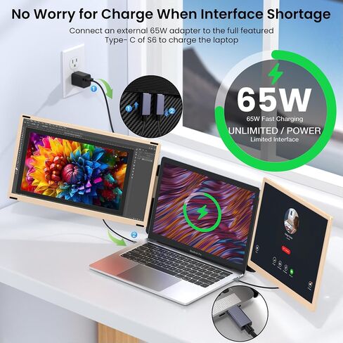 Fagomfer Kwumsy L3 Portable Monitor-12.1 Inch Ultra Slim Computer Screen Extender FHD IPS External Monitor Extender with Foldable Stand for Windows Mac Linux PC Laptop Switch PS4/5 in Saudi Arabia