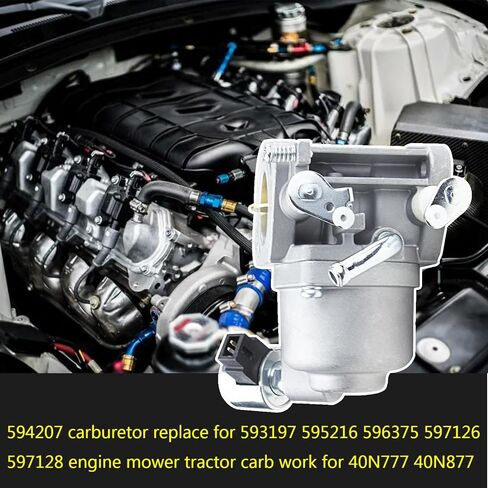 مكربن ​​594207 متوافق مع B&S 593197 595216 595321 597126 597128 Intek Engine Mower Tractor Carb Work لمحرك 40N777 40N877 (الكربوهيدرات فقط) in Kuwait