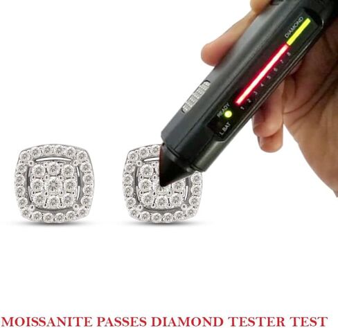 SAVEARTH DIAMONDS 3/5 ct.t.w Round Cut Lab Created Moissanite Diamond Cluster Cushion Frame Stud Earrings In 14K Gold Over Sterling Silver Jewelry For Women (VVS1 Clarity, 0.60 Cttw) in Saudi Arabia