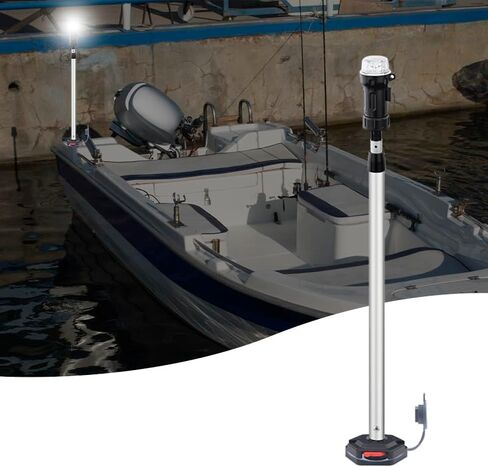 Boat Navigation Lights,Boat Lights Bow and Stern,White Anchor Light,Telescoping 30-52.4 Inches,3AAA Battery, for Kayak,Small Boats in Saudi Arabia