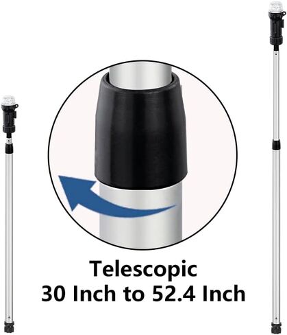 Boat Navigation Lights,Boat Lights Bow and Stern,White Anchor Light,Telescoping 30-52.4 Inches,3AAA Battery, for Kayak,Small Boats in Saudi Arabia