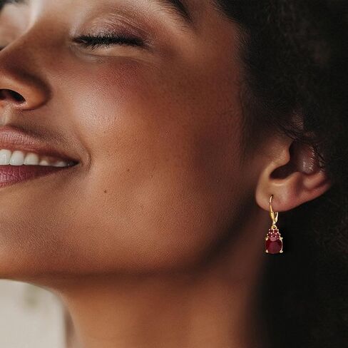Ross-Simons 5.30 ct. t.w. Ruby Drop Earrings in 18kt Gold Over Sterling in Saudi Arabia