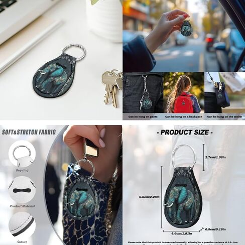 Elephant Printed 15 Pack Car Seat Cover Full Set, Stretchy Car Interior Covers Set Front Rear Seat Protector Seat Belt Pad Steering Wheel Protector Keychain in Saudi Arabia