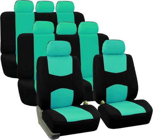 TLH Flat Cloth Red Car Seat Covers 3 Row, 8 Seaters, Universal Fit Automotive Seat Covers Accessories for Cars, Trucks, SUV, Water Resistant Car Seat Cover Interior Accessories Car Seat Protectors in Kuwait