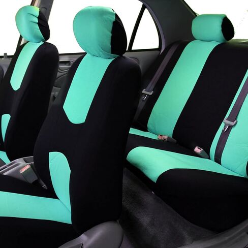TLH Flat Cloth Red Car Seat Covers 3 Row, 8 Seaters, Universal Fit Automotive Seat Covers Accessories for Cars, Trucks, SUV, Water Resistant Car Seat Cover Interior Accessories Car Seat Protectors in Kuwait