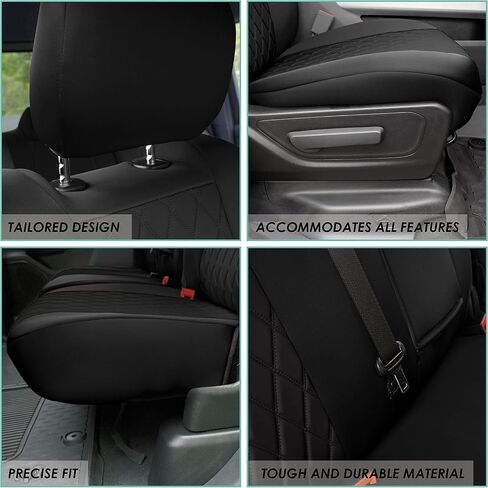 TLH Custom Fit Seat Covers for 2022-2024 Dodge RAM 1500, Seat Covers Full Set, Waterproof Car Seat Covers, Black Neoprene Seat Covers, Tailor-Made Car Seat Covers for RAM Trucks in Saudi Arabia