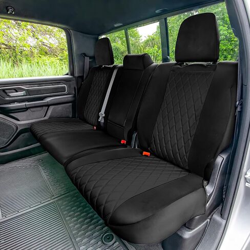 TLH Custom Fit Seat Covers for 2022-2024 Dodge RAM 1500, Seat Covers Full Set, Waterproof Car Seat Covers, Black Neoprene Seat Covers, Tailor-Made Car Seat Covers for RAM Trucks in Saudi Arabia