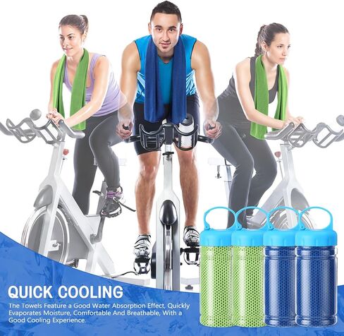 Hosuly 4 Pack Cooling Towel 40" x 12" Cooling Towels for Neck and Face Iced Cooling Neck Wrap Breathable Chilly Portable Cooling Towel for Hot Weather (Bright Green) in Kuwait