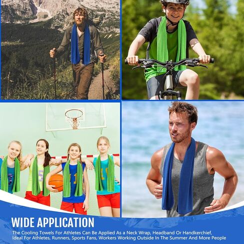Hosuly 4 Pack Cooling Towel 40" x 12" Cooling Towels for Neck and Face Iced Cooling Neck Wrap Breathable Chilly Portable Cooling Towel for Hot Weather (Bright Green) in Kuwait