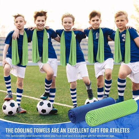 Hosuly 4 Pack Cooling Towel 40" x 12" Cooling Towels for Neck and Face Iced Cooling Neck Wrap Breathable Chilly Portable Cooling Towel for Hot Weather (Bright Green) in Kuwait