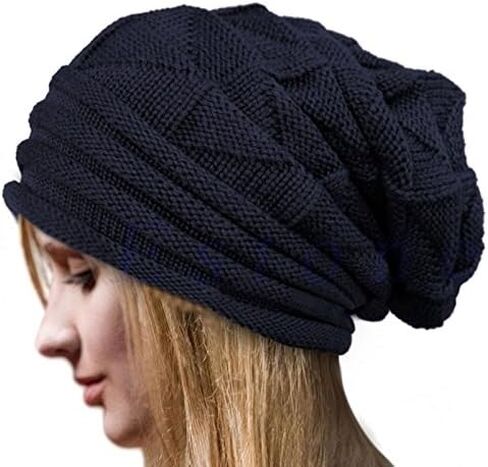 Fashion Winter Warm Hats Women Baggy Slouchy Knitted Beanie Hat Fordable Outdoor Lazy Girls Ear Warmer Bonnet in Saudi Arabia
