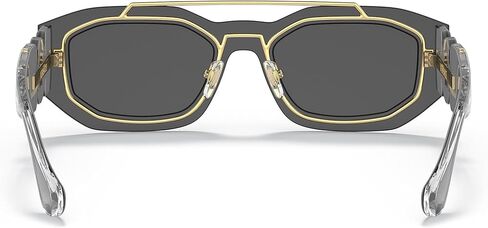 Versace Unisex Sunglasses Transparent Dark Grey Frame, Dark Grey Lenses, 51MM in Saudi Arabia