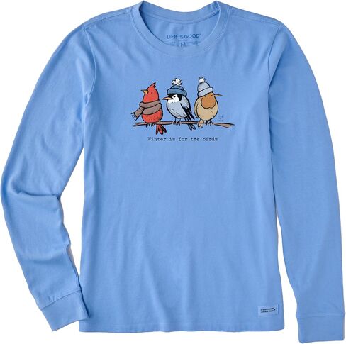 Life is Good Womens Crusher Tee Shirt, Long Sleeve Cotton Graphic T-Shirts, Shady Winter in Saudi Arabia