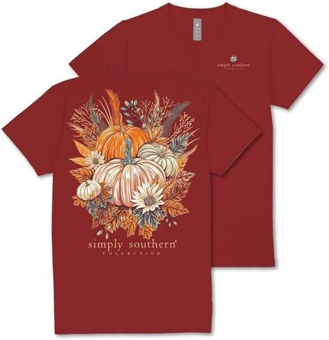 Simply Southern Fall Harvest - Pumpkins - Leaves - Adult T-Shirt in Saudi Arabia