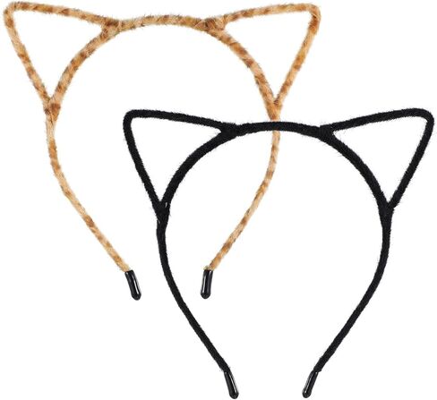 2 Pcs Cat Ears Headbands, Halloween Headband Animal Headwear Ears Headpiece Cosplay Hairband for Adult Kids in Saudi Arabia