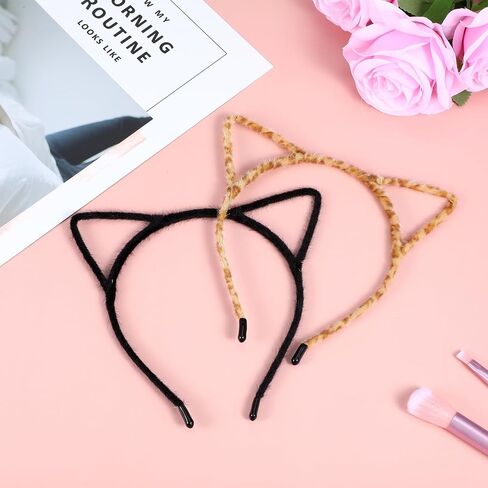 2 Pcs Cat Ears Headbands, Halloween Headband Animal Headwear Ears Headpiece Cosplay Hairband for Adult Kids in Saudi Arabia
