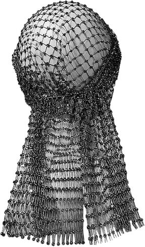 Mesh Rhinestone Beads Headband Hollow Sparkling Elastic Fishnet Headpiece Nightclub Crystal Exotic Headwrap Net in Saudi Arabia