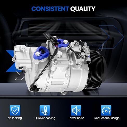 197364 ضاغط مكيف الهواء مع قابض متوافق مع BMW X5 320i 328i 428i 528i 535i 228i 328d 535d 740Ld GT xDrive Gran Coupe، طراز 7SBU17C، مع بكرة 6 أخدود in Saudi Arabia