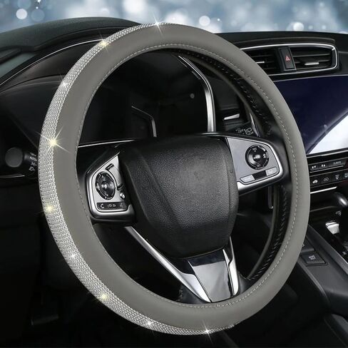 Bling Rhinestone Steering Wheel Cover Women with Crystal Diamond Universal 15in Leather Car Steering Wheel Cover Fit Suvs,Vans,Sedans,Car (3-Red with Crown) in Saudi Arabia
