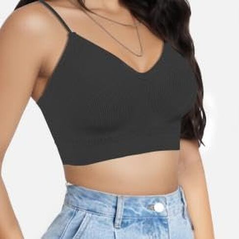 Women's V-Neck Padded Seamless Straps Bralette in Saudi Arabia