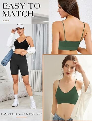 Women's V-Neck Padded Seamless Straps Bralette in Saudi Arabia