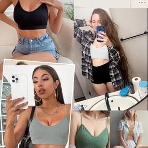 Women's V-Neck Padded Seamless Straps Bralette in Saudi Arabia