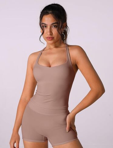 ABOCIW Womens Longline Sports Bras Workout Yoga Gym Athletic Tops Square Neck Racerback Camisole Padded Crop Tank Tops in Saudi Arabia