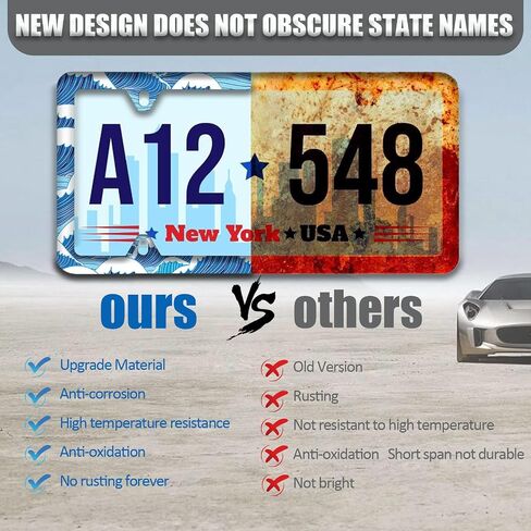 Cute Wild Flowers License Plate Frames 4 Holes, White Floral Stainless Steel Personalized License Plate Cover Holder Car Accessories Decor with Screw Caps for Women Men, 12.3" x 6.3" in Saudi Arabia