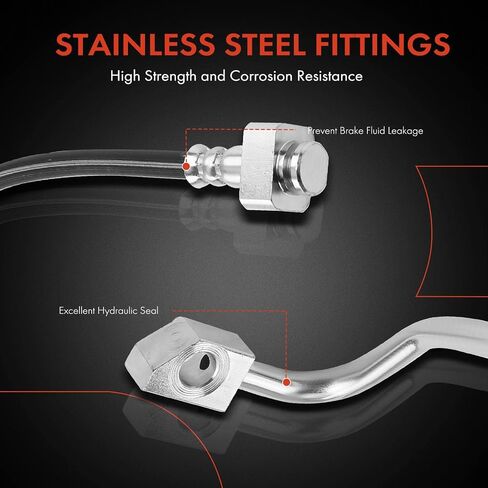 A-Premium Front Driver Brake Hydraulic Hose Compatible with Select Ford Models - F-450 F450 Super Duty, F-550 F550 Super Duty, 2012, with Dana 60 Axle, Fat Boy - Replace# BC3Z2078A in Saudi Arabia