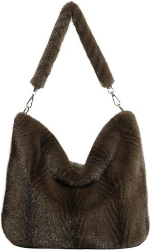 Fluffy Tote Bag Winter Fuzzy Purses for Women Faux Fur Purse Soft Furry Handbag Plush Crossbody Bags in Kuwait