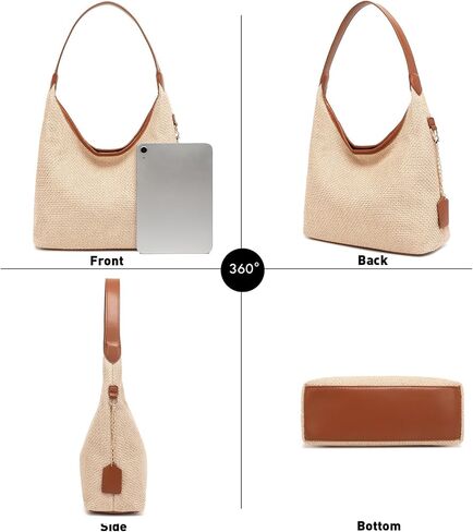 Straw Shoulder Bag for Women Summer Soft Woven Shoulder Purse Handbags,Beach Tote Straw Bag for Vacation in Saudi Arabia