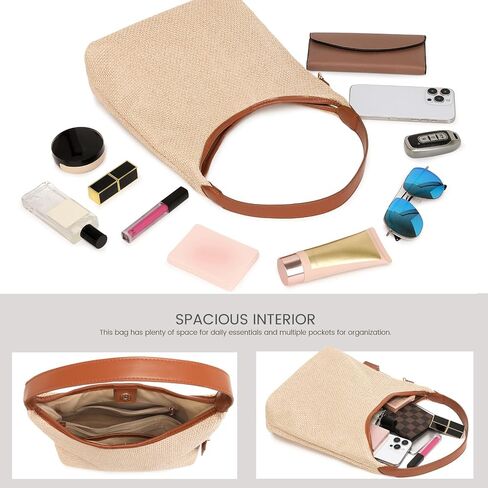 Straw Shoulder Bag for Women Summer Soft Woven Shoulder Purse Handbags,Beach Tote Straw Bag for Vacation in Saudi Arabia